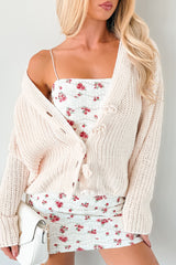 Soft & Still POL Oversized Chenille Cardigan (Powder Cream)