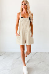Laugh Out Loud Corduroy Overall Rompers (Alpaca)