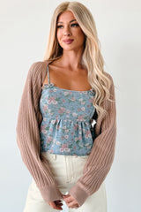 Toasted Coconut Season Bolero Shrug Cardigan (Dark Taupe)