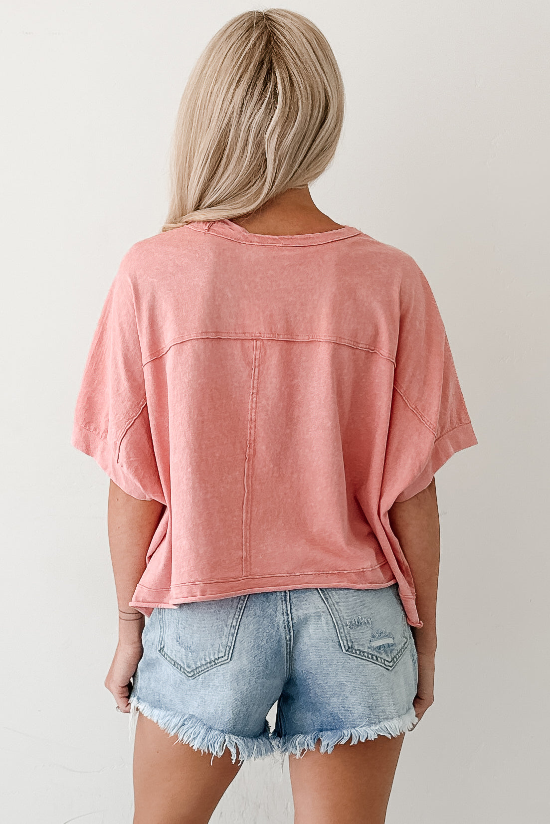 Kendrick Acid Wash Crop Top (Peach)