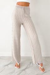 Taking To Heart Cable Knit Fore Pants (Taupe Grey)