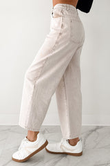 Calloway High Rise Barrel Jeans (Washed Ecru)