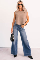 Inner Calm Sleeveless Knit Sweater (Mocha Mousse)