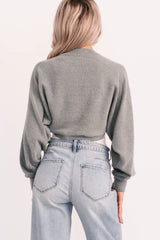 Lounge Cloud Ribbed Long Sleeve Shrug (Green Moss)
