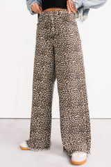 Kaya Tummy Control Wide Leg Saige Denim Jeans (Leopard)