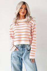 Sunset Feelings Stripe Knit Sweater (Cream/Pink/Orange)