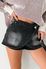 Stormy Horizons Demin Wrap Skort (Black)