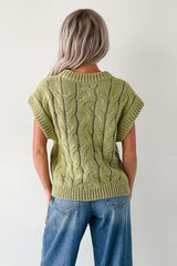 Don't Envy Me Cable Knit Sweater Vest (Fern)