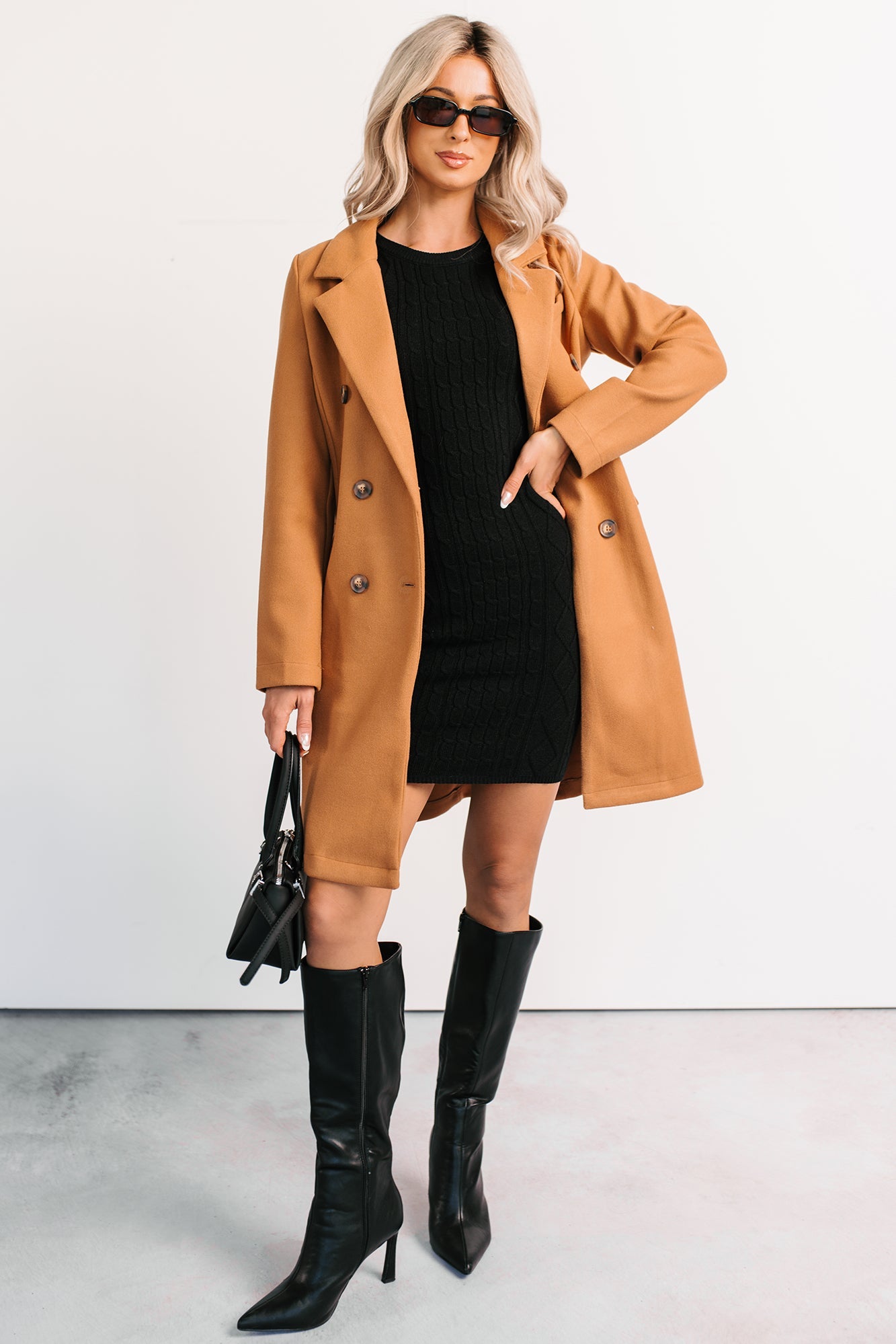 Downtown Drift Button Up Lightweight Coat (Camel)