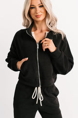 On The Field Fleece High Neck Track Jacket (Black)