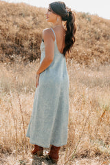 Finally Me Sleeveless Washed Zenana Maxi Dress (Blue Grey)