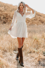 Ethereal Aura Dotted Mesh Mini Dress (Cream)