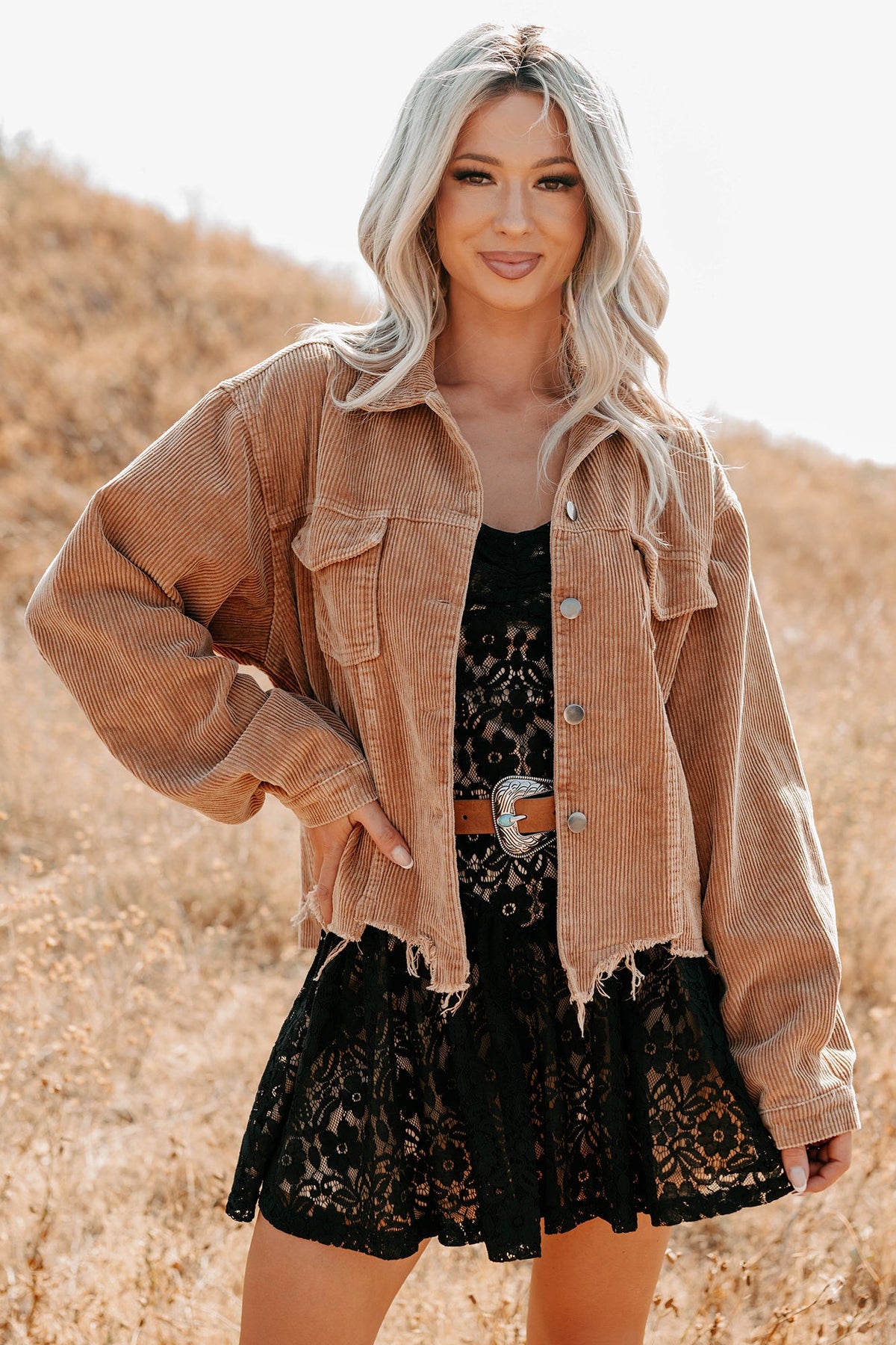 Promise Me Forever POL Corduroy Shacket (Camel)