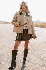 Up & Coming Quilted Barn Jacket (Camel)