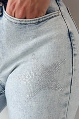 Gwen Tummy Control Saige Flare Star Jeans (Light)