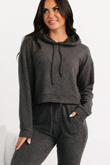 Now Feels Right Brushed Rib Hoodie (Charcoal)