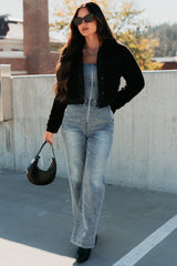 No Worries Here Sherpa Crop Kancan Jacket (Black)