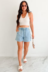 Lead Like Her Ribbed V Neck Zenana Crop Top (Sand Beige)