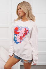 Howdy Romance Graphic Sweatshirt (White)