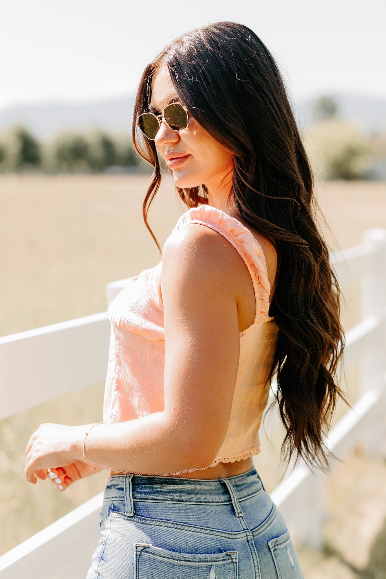 Feel The Rush Floral Tie-Front Top (Light Pink)