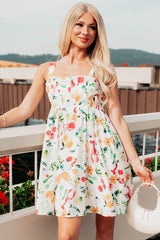 Good Graces Pleated Babydoll Mini Dress (Multi)