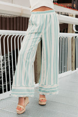 Feelin Fresh Striped Wide Leg Pants (Mint)