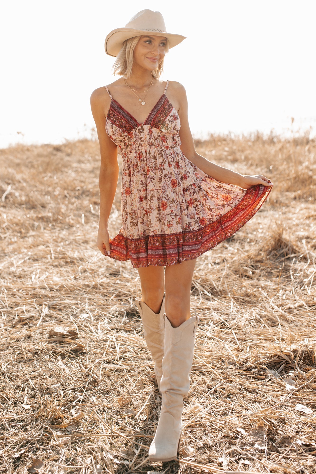 Made Of Magic Sleeveless Floral Mini Dress (Sorbet)