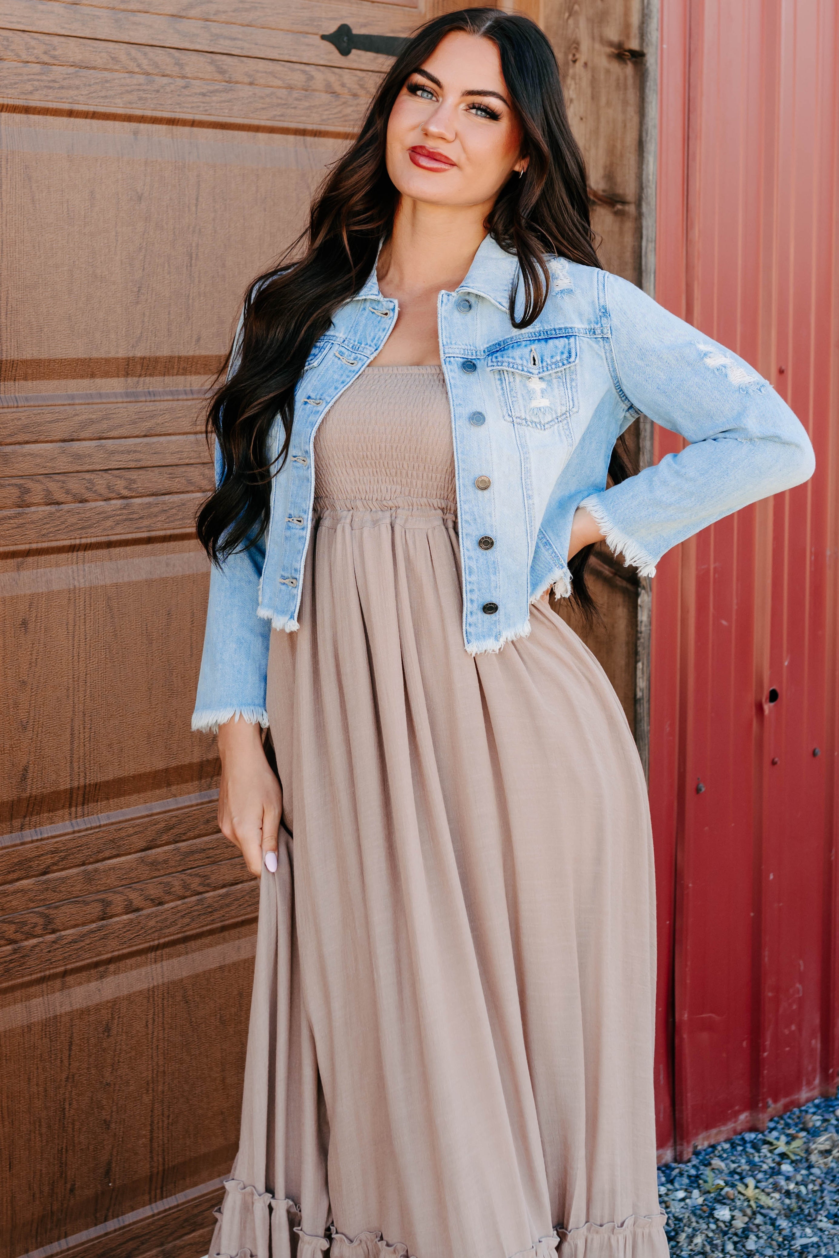 Bold By Nature Cello Distressed Denim Jacket (Light)