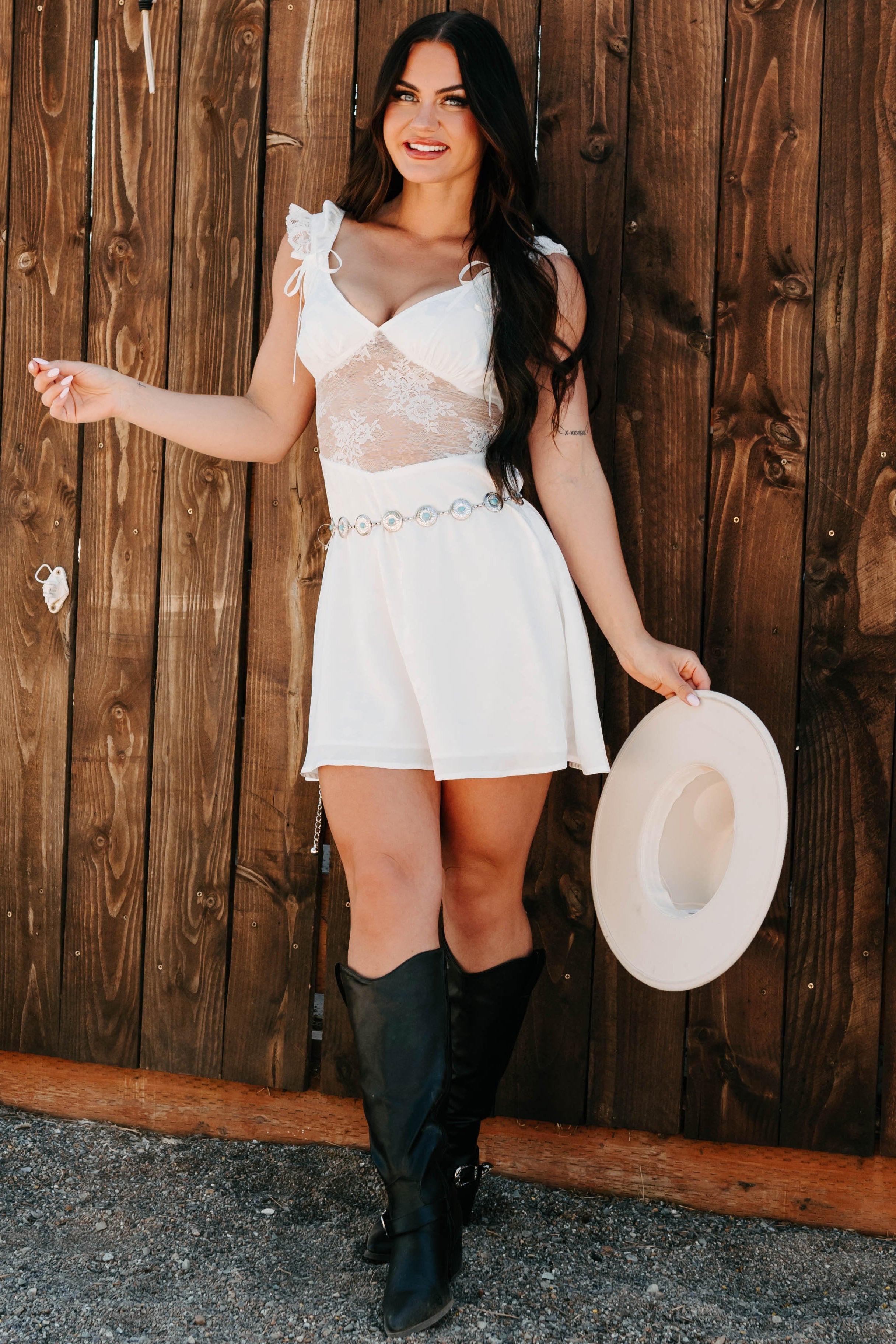 Moonlit Reverie Satin Jacquard Mini Dress (White)