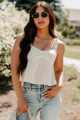 The Air I Breathe Linen Shoulder Tie Tank Top (Natural)