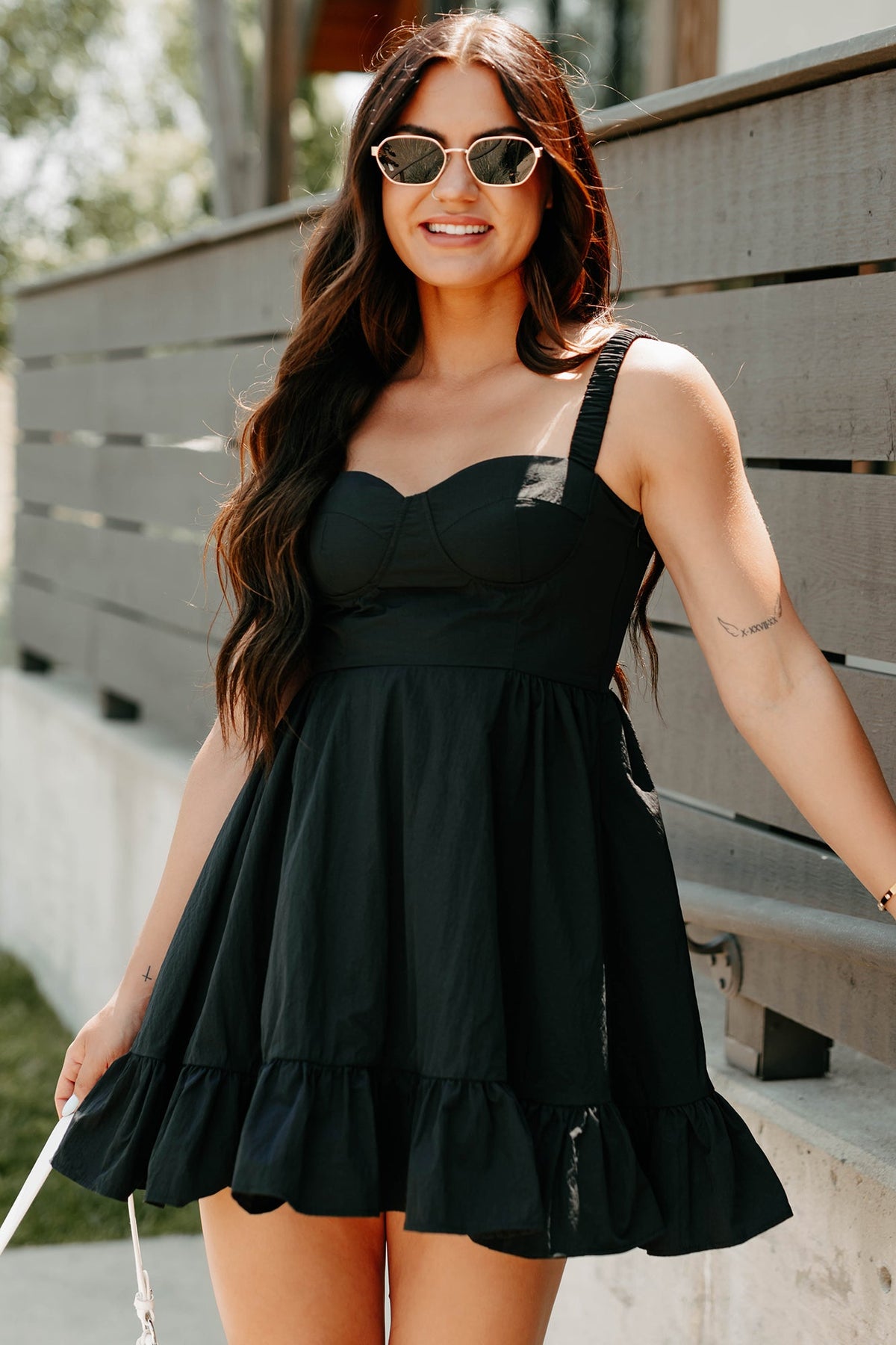 Dahlia Dreams Sleeveless Mini Dress (Black)