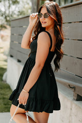 Dahlia Dreams Sleeveless Mini Dress (Black)