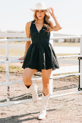 Scene Stealer Sleeveless Lace Mini Dress (Black)