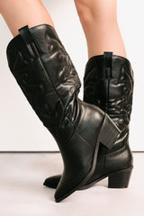 Cowgirl Glow Pointed Toe Western Boots (Black)
