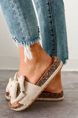 Glow & Go Bow Strap Cork Sole Sandals (Beige)