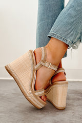 Crowd Favorite Rafia Platform Wedges (Natural)