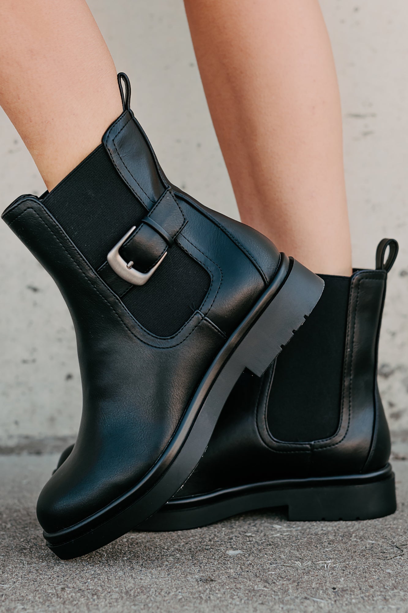 Me After You Platform Round Toe Booties (Black)