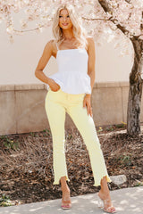 Brad Tummy Control Kick Flare Saige Jeans (Yellow)