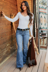 Kyree Low Rise Flare Hidden Brand Jeans (Medium)