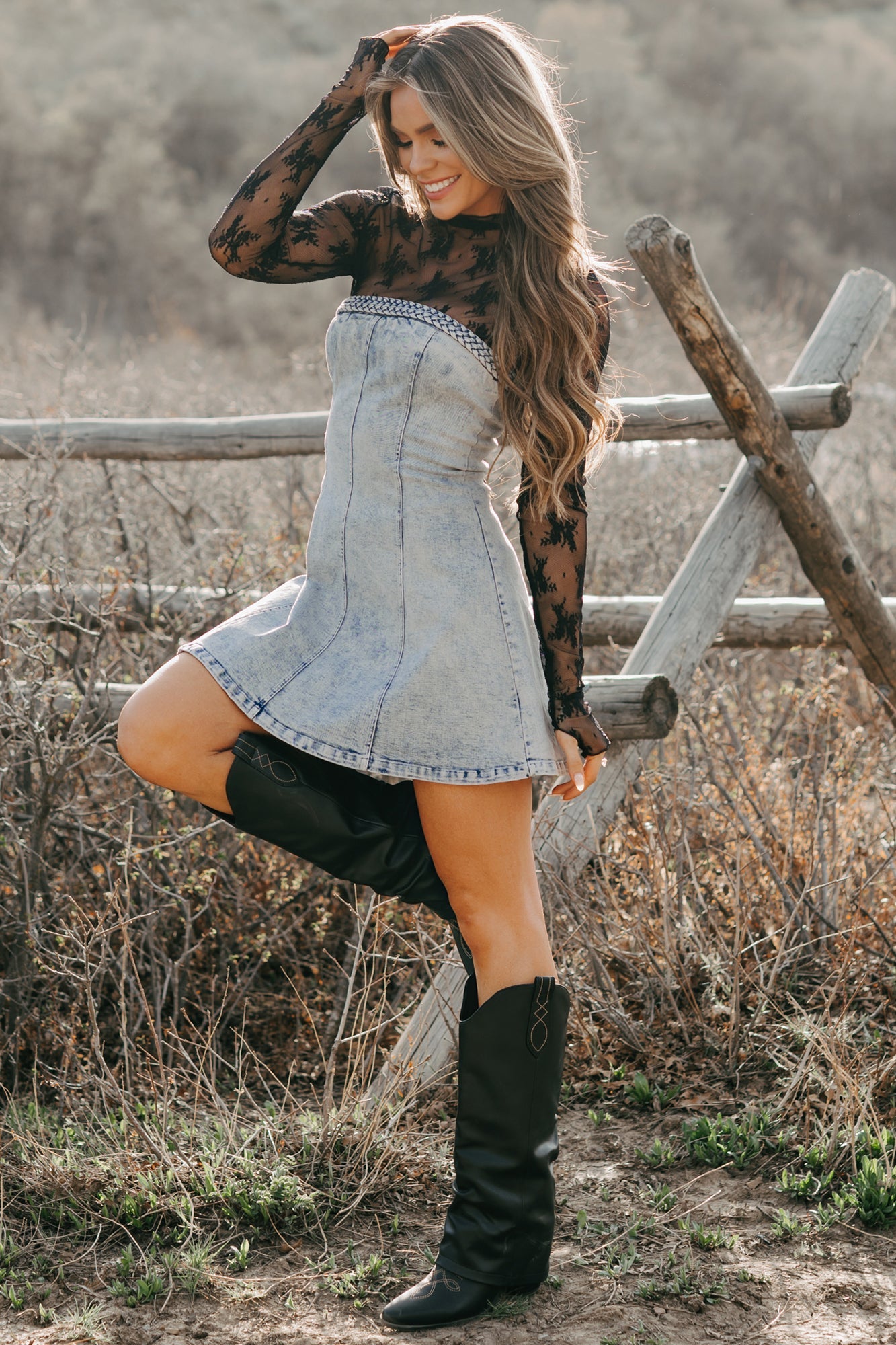 Letting It Go Strapless Denim Mini Dress (Light Denim)